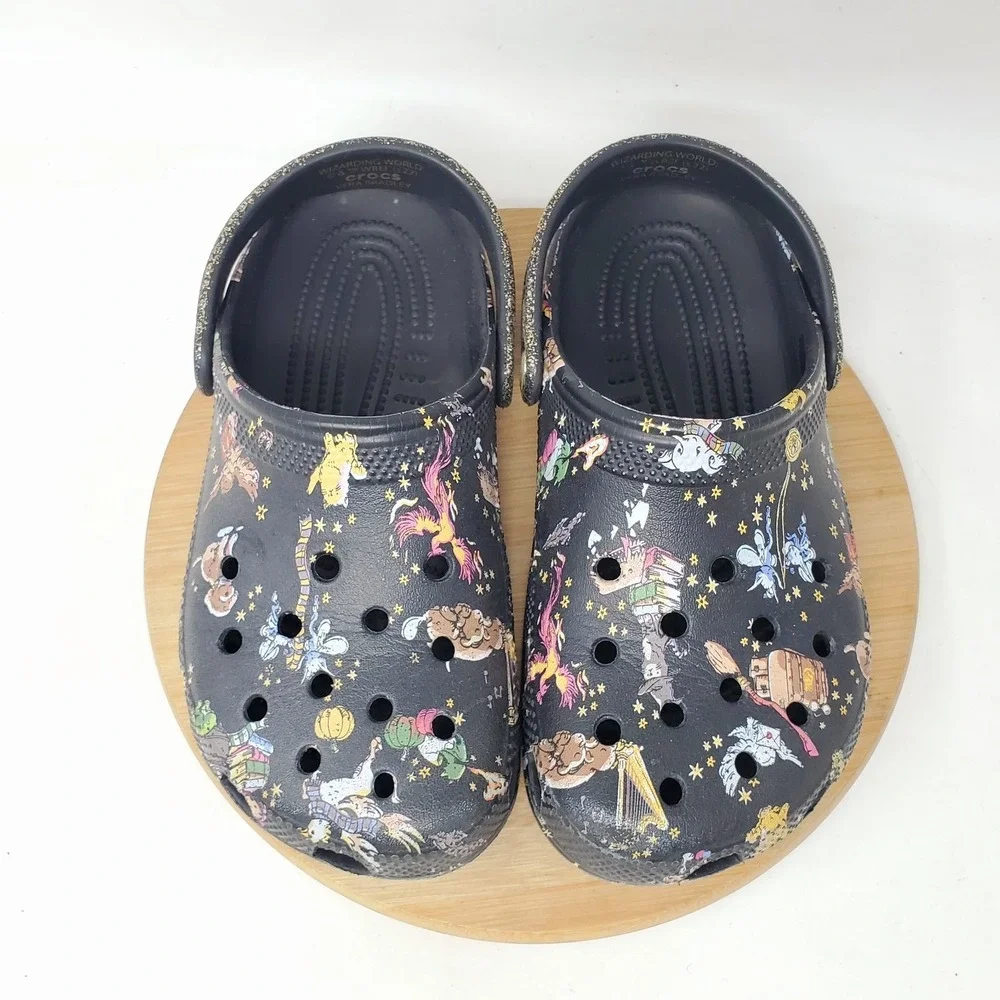 CROCS Harry Potter Vera Bradley Clog Kids 3 Black Gold Boys Girls Sandal Shoes